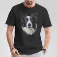 Border Collie Dog Motif Mandala Border Collie Camiseta unisex Regalos divertidos