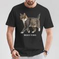 Bossy Paws 猫好き キジトラ白 猫ネタ 猫しもべ ツンデレ 猫飼い 猫オーナー 猫依存症 おもしろ Tシャツ 面白い贈り物
