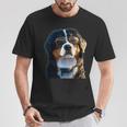 Boyero De Berna Con Gafas Deol Perro Dulce Camiseta unisex Regalos divertidos
