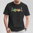 Brasil España Latido Bandera Español Brasileño In Mangas Camiseta unisex Regalos divertidos
