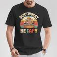 Capibara Don't Worry Be Capy Divertido Retro Lindo Capiba Camiseta unisex Regalos divertidos