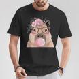 Capybara Mamá Con Gafas Yoplando Chicle Rosa Camiseta unisex Regalos divertidos