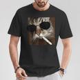 Cat Meme Wearing Sunglass And Smoking Cigarette Gangster Cat T-Shirt Unique Gifts