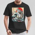 Catzilla Cat 日本アート 面白い猫 ギフト 男性 女性 子供 Tシャツ 面白い贈り物