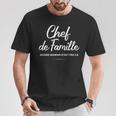 メンズ Chef De Family おもしろフランス語 父の日 Tシャツ 面白い贈り物