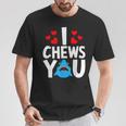 I Chews Youhark バレンタインデー ラブ ハート メンズ レディース Tシャツ 面白い贈り物