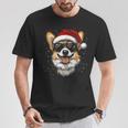 Corgi サンタハット 面白い かわいい 犬 ママ お父さん クリスマス Tシャツ 面白い贈り物