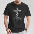 Cruz Cristiana Arraigada Jesucristo Amante De La Biblia Oración Camiseta unisex Regalos divertidos