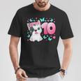 Cumpleaños Número 10 Niña De 10 Años Perro Cachorro Camiseta unisex Regalos divertidos