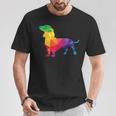 Dachshund Gay Pride Lgbt Lgbtq Rainbow Flag Dog Lovers Tシャツ 面白い贈り物