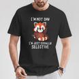 Déclaration D'humour Antisocialocialementélectif Mignon Panda Rouge T-Shirt Cadeaux drôles