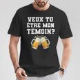 Demande Témoin Mariageeux Tu Être Mon Témoin T-Shirt Cadeaux drôles