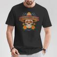 Dia De Los Muertos スカルとマリーゴールド Tシャツ 面白い贈り物