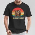I Do What I Want Cat レトロ ヴィンテージ 面白い 猫好き Tシャツ 面白い贈り物