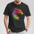 Dragón Pintura Arte Animal Abstracto Colorido Dragón Camiseta unisex Regalos divertidos