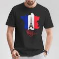 Enjoy Travel Paris France Flag & Eiffel Tower Graphic Tシャツ 面白い贈り物