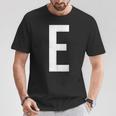 E字アルファベット モノグラム イニシャル Tシャツ 面白い贈り物