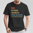 Fathers Day Dad Veteran Grandpa Great Grandpa T-Shirt Unique Gifts