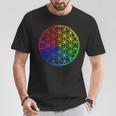 Flower Of Lifeacred Geometry Yogaフラワーオブライフ神聖幾何学瞑想ヨガ Tシャツ 面白い贈り物