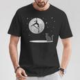 Fly Aerial ヨガハンモックシルク 星と月 猫 猫好き Tシャツ 面白い贈り物