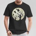 Forêt Arbre Lune Oiseaux Gothique Noir Terrifiant Corbeau T-Shirt Cadeaux drôles