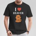 Baby Beavers Minimalist Cute I Love Beaver Tシャツ 面白い贈り物