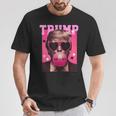 Trump 2024 メガネ&バブルガム ピンク Tシャツ 面白い贈り物