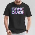 Game Over 8Bit ゲームオーバー 8ビットピクセル レトロヴィンテージビデオゲームグラフィック ゲーマー Tシャツ 面白い贈り物