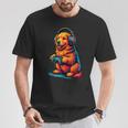 Golden Retriever Retro Gamerintage Gaming Amante De Los Perros Camiseta unisex Regalos divertidos
