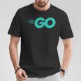 Goロゴ付きのgoプログラミング言語golang開発者 Tシャツ 面白い贈り物