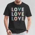 Gráfico Love Love Love Diseño Retro Con Mensaje Positivo Camiseta unisex Regalos divertidos