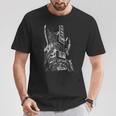 Guitarra Eléctrica Blanco Y Negro Diseño Arte Rock Blues Metal Camiseta unisex Regalos divertidos