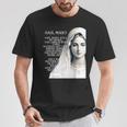 Hail Mary Blessed Mother ロザリオの祈り Tシャツ 面白い贈り物