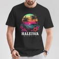 Haleiwa ハワイ ハワイアン ハイビスカス 花 サーファー お土産 Tシャツ 面白い贈り物
