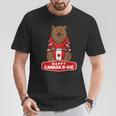 Happy Canada Day 面白いカナダのクマの旗 Tシャツ 面白い贈り物