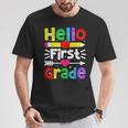 Hello First Grade Back Tochool 1St Day Of 1St Grade Tシャツ 面白い贈り物