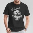 Hug Me トイプードル アートデザイン 可愛い おしゃれ 犬 動物 Tシャツ 面白い贈り物
