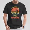 I'd Rather Be Dog Walking レトロ ラブドッグウォーカー Tシャツ 面白い贈り物