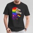 I'm Hers &He's Mine 虹のハート Lgbtq プライド デザイン Tシャツ 面白い贈り物