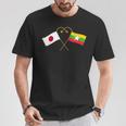 Japanese Flag Myanmar Flag ミャンマー遺産 ミャンマーのルーツ 日本の国旗 ミャンマーの国旗 Tシャツ 面白い贈り物