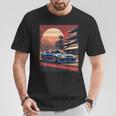 Jdm レトロ 日本自動車 レースカー 東京 スカイライン サンセット Tシャツ 面白い贈り物
