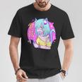 Kawaii Gamer ネコガール メンヘラ 美的パステル ゴス キュート Tシャツ 面白い贈り物