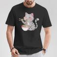Kawaii Ramen Cat Neko Cute Anime Noodle Lover Tシャツ 面白い贈り物