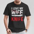 メンズ Knife Collector I Love My Wife ナイフ Tシャツ 面白い贈り物