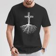 Las Raíces De La Fe En Jesús Run Deep Christian Camiseta unisex Regalos divertidos