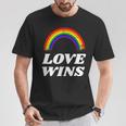 Lgbt フラッグ プライド ポケット レインボー Love Wins パーティー レインボー Tシャツ 面白い贈り物