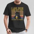 I Like Beer My Cat And Maybe 3人 猫好き ギフト Tシャツ 面白い贈り物