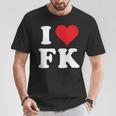 I Love Fk Initials I Heart FK First Last Name F K Tシャツ 面白い贈り物