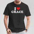 I Love Grace I Heart Grace ファーストネーム グレース ジョーク 面白い Tシャツ 面白い贈り物