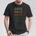 Love Heart Deus グランジ ビンテージスタイル ブラック デウス Tシャツ 面白い贈り物